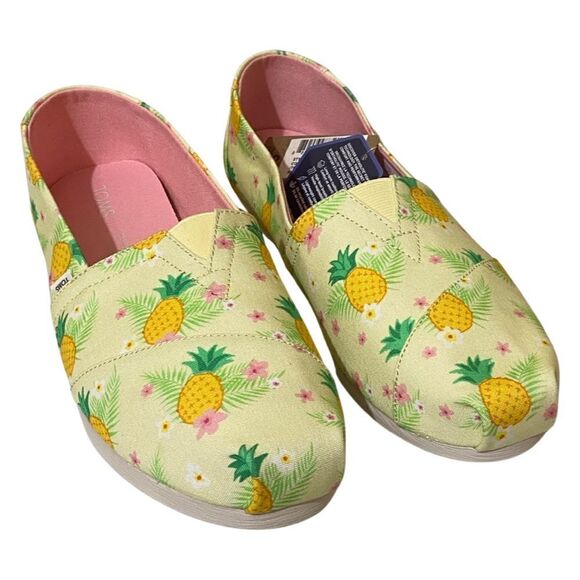 🍍 Summer Fruits TOMS Alpargata OrthoLite Lemonade Pineapple Paradise Print Shoes - Picture 1 of 10